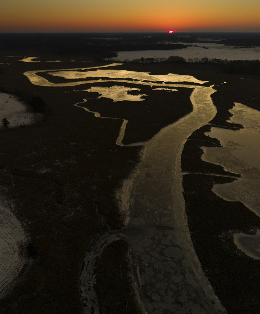Frozen Cedar Creek Sunset 0134